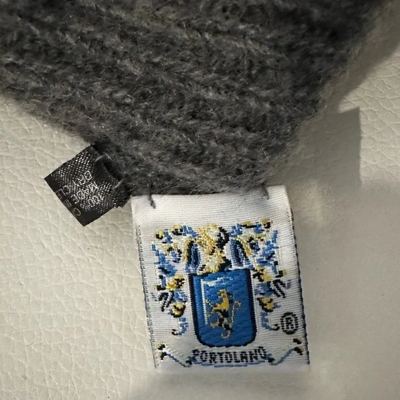 NEW Women’s Portolano cashmere slouch beanie hat grey - Picture 8 of 10